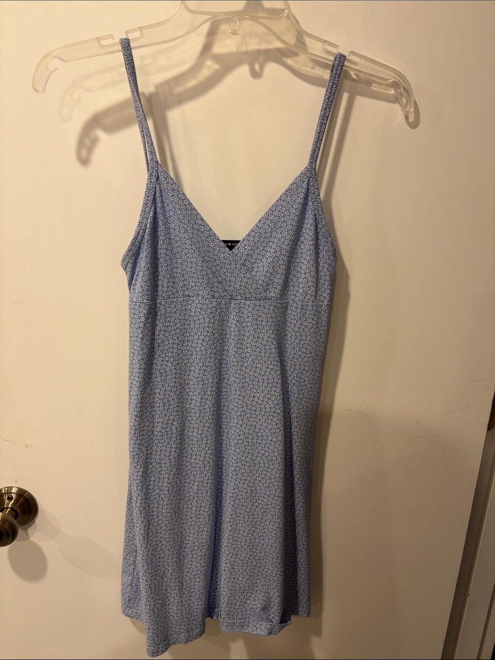 Brandy & Melville Light Blue Floral Slip Dress size XS spaghetti straps